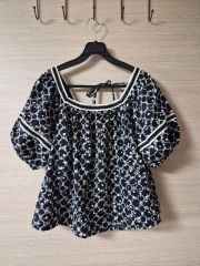 Ankrouge】花柄とチェックのパッチワーク風パーカー 前ファスナー 