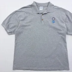 【大人気】オリンピック 五輪 USA ポロシャツ グレー 刺繍ロゴ ギルダン 古着 アメカジ 半袖【1229】のサムネイル