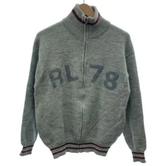 【中古】　CHAPS RALPH LAUREN　ジップアップセーター　90s vintage　90年代　OLD　長袖　ニット　トップス　モックネック　フルジップ　ブランドロゴ　ワッペン　古着　/1603のサムネイル