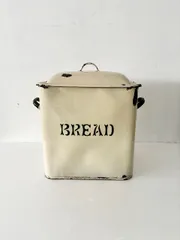 英アンティーク 】ホーロー ブレッド缶 BREAD 蓋付き ヴィンテージ