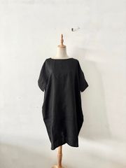 オネットHonnete リネン100% ワンピース ワイド 麻 ナチュラル - メルカリ