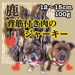 【🦌一頭からわずか】大分県耶馬溪産 天然日本鹿 背筋付きお肉のジャーキー 100g 12〜15cm 9枚
