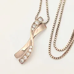 【美品】組曲　クミキョク　ピンクゴールド　ジルコニア　クロスデザインネックレス　SILVER　シルバー925　4.8gのサムネイル