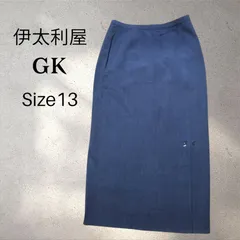 【未使用・しつけ付】伊太利屋　イタリヤ GK　 ロングスカート 13号 XL ブルー レーヨン混　大きいサイズのサムネイル