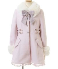 新品タグ付♡リズリサ♡ バックティアードリボンコート♡ピンク♡姫系