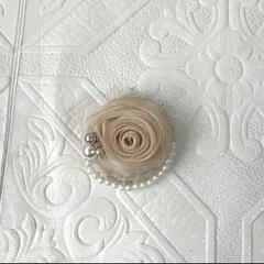 230 ハンドメイド コサージュ パール ビーズ　卒業式　卒園式　入学式　入園式 レース　結婚式　パーティー　イベント　セレモニー　レース　パールコサージュ　髪飾り　2way