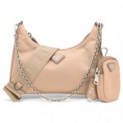 新品同様 PRADA ショルダーバッグ テスートナイロン 1BH204 ピンク 