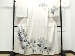 平和屋着物○男性 白紋付・羽織セット 菱文 正絹 逸品 AABI1500fy