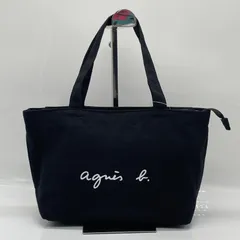 BN8882●agnes ｂ　アニエスベー トートバッグ Ｓサイズ ブラック ファスナー開閉のサムネイル
