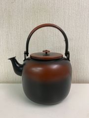 茶道具 水注(水次)薬缶 口蓋無し ￼腰黒ヤカン 利休形 秀峰堂 - メルカリ