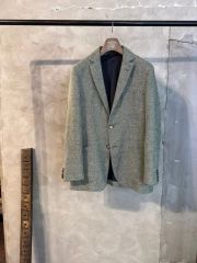 LARDINI 3つボタン段返シングル ジャケット チェック ベージュ 44
