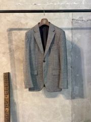 LARDINI 3つボタン段返シングル ジャケット チェック ベージュ 44