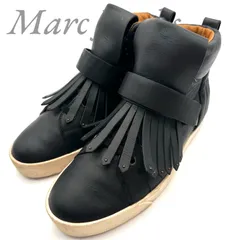 【B5327】 Marc Jacobs マークジェイコブス スニーカー レザー フリンジ ブラック ハイカット 37 レディース イタリア製のサムネイル