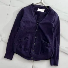 希少✨Maison Margiela メゾンマルジェラ ここのえ期カーディガン ウール シルク 絹 白タグ 本人期 羽織り パープル 紫 長袖 Sのサムネイル