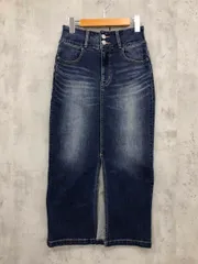 AZUL BY MOUSSY アズールバイマウジー ハイウエストスリット デニムスカート sizeM/ネイビー ■■ レディース