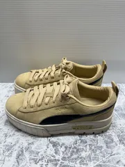 送料無料！！PUMA プーマ　レディーススニーカー　厚底おしゃれスニーカー　ヌバックベージュデザイン　ベージュ×レザーロゴデザイン　24.5cm    #80522MO188