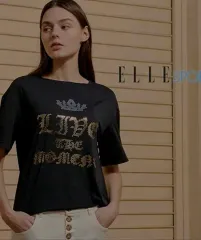 エル レディース レタリング 半袖 Tシャツ