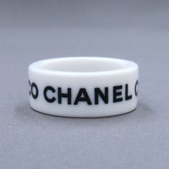 シャネル☆ロゴ リング 指輪 ココマーク シルバー✖️緑グリーン 