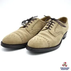 【中古】EDWARD GREEN エドワードグリーン CAEDIFF OYSTER SUEDE ブラウン 6アイレット ストレートチップ スエード メンズ サイズ7〜7.5/25.5〜26.0cm ビジネスシューズ 【101033369010】のサムネイル