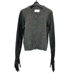 【希少】Maison Martin Margiela 2011AW レザー切替 ニットカーディガン 1 マルジェラ アーカイブ【TE15】のサムネイル
