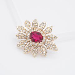 k18 ダイヤモンド0.03ct レッドストーン クロス トップ ペンダント