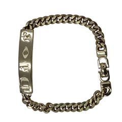 Cristian dior キューバンチェーン ネックレス シルバー ロゴ入り 