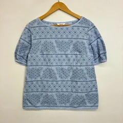 PART2 JUNKO SHIMADA ジュンコシマダ Tシャツ 紫陽花 アジサイ 半袖 カットソー ボートネック コットン リネン混 ブルー系 9 E613のサムネイル