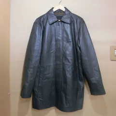 【TAKA88-60】◇Piccolo Negozio　レザーコート　Lサイズ　グレー系