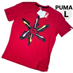 新品タグ付き　PUMA　プーマ　半袖Tシャツ　赤　スニーカープリント　L　　値下げ不可