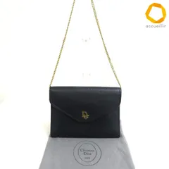 #ab クリスチャンディオール ChristianDior ショルダーバッグ 濃紺 チェーン クラッチ 袋付き ヴィンテージ レディース [934897] k01