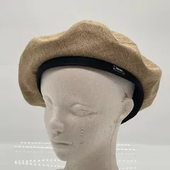 KO4243□ORCIVAL オーシバル ベレー帽 春夏 ベージュ ロゴプレート フリーサイズのサムネイル