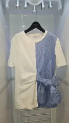 サンドロ Tシャツ 半袖 白/ブルー ストライプのサムネイル