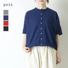 プリット prit 40/1SZ強撚度詰天竺 クルーネックカーディガン P92610 コットン 半袖 5分袖 日本製 レディース 2026春夏のサムネイル