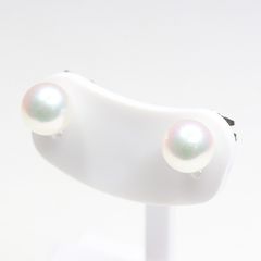 MIKIMOTO ミキモト パール ピアス K18WG アコヤ真珠(7.0mm) ホワイト 