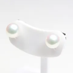 MIKIMOTO ミキモト パール ピアス K18WG アコヤ真珠(7.0mm) ホワイトゴールド 1粒パールピアス【中古】のサムネイル