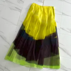 希少✨DRIES VAN NOTEN × Len Lye ドリスヴァンノッテン×レン・ライ 21SS シルク100% グラデーションスカート 目眩と陶酔 - 色彩の讃歌 シアー シースルー 34のサムネイル
