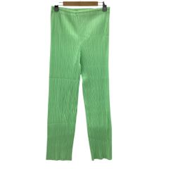 美品】PLEATS PLEASE カジュアルパンツ グリーン - メルカリ