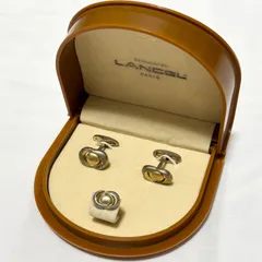 【送料無料】LANCEL/ランセル/カフスセット/ゴールド×シルバー/ケース付き/中古品のサムネイル