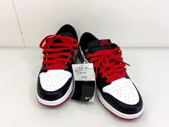 26g-524k【中古】NIKE ナイキ AIR JORDAN 1 RETRO LOW OG GS エアジョーダン 1 レトロ ロー　スニーカー　キッズ　CZ0858-106　23.5cm　レッド/ブラック/ホワイト　箱なし