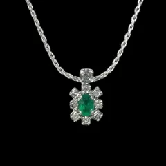 Christian Dior クリスチャンディオール ネックレス ラインストーン コスチュームジュエリー エメラルドグリーン シルバー ヴィンテージ アクセサリー レディース ドイツ製