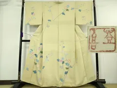 平和屋着物●極上　人間国宝・羽田登喜男　訪問着　駒刺繍　枝菊　たたき染め　逸品　DZAB6174kh6のサムネイル