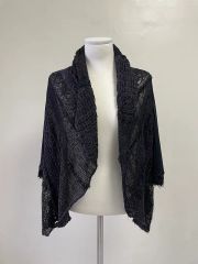 美品◇モスキーノ【M】クロシェ編 レースベスト/ジレ フラワーモチーフ