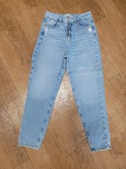 最終価格‼️ZARA ダメージ加工 ワイドデニムパンツ ライトブルー 32号