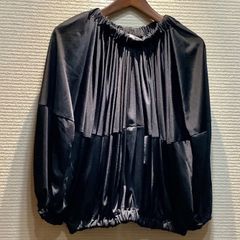 サカイ ブラウス 20SS 異素材ドッキング 1 黒 プリーツ ベロア - メルカリ