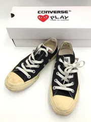 COMME des GARCONS コムデギャルソン CK712 コンバース PLAY ローカット スニーカー size22.0/黒 ■■◎レディース