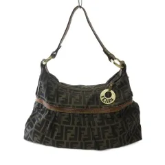 フェンディ FENDI ズッカ柄 ショルダーバッグ ワンショルダー ブラウン 茶 ☆AA★ 