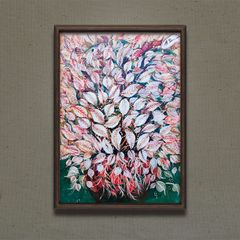 ティンガティンガ 絵画 孔雀 ピーコック タペストリー ヴィンテージ