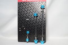 Tranz X Bicycle Skewers, Blue, Front 100mm, Rear 135mm, Brand New, 3-Piece Set, for Road Bikes, Mini Velos, Custom Bikes