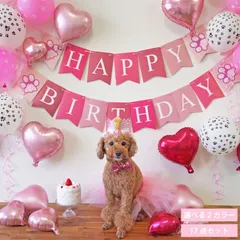 バースデーセット 誕生日 犬 猫 ペット HAPPY BIRTHDAY 誕生日飾り ガーランド デコレーションセット 飾り付け 撮影セット バースデーセット お祝いハット バルーン 風船 スカート チュチュスカート  蝶ネクタイ ピンク ブルー  パーツキング