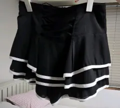 EGOIST 黒 ティアード ハーフパンツ スカート シャーリング スカート 44半 55のサムネイル